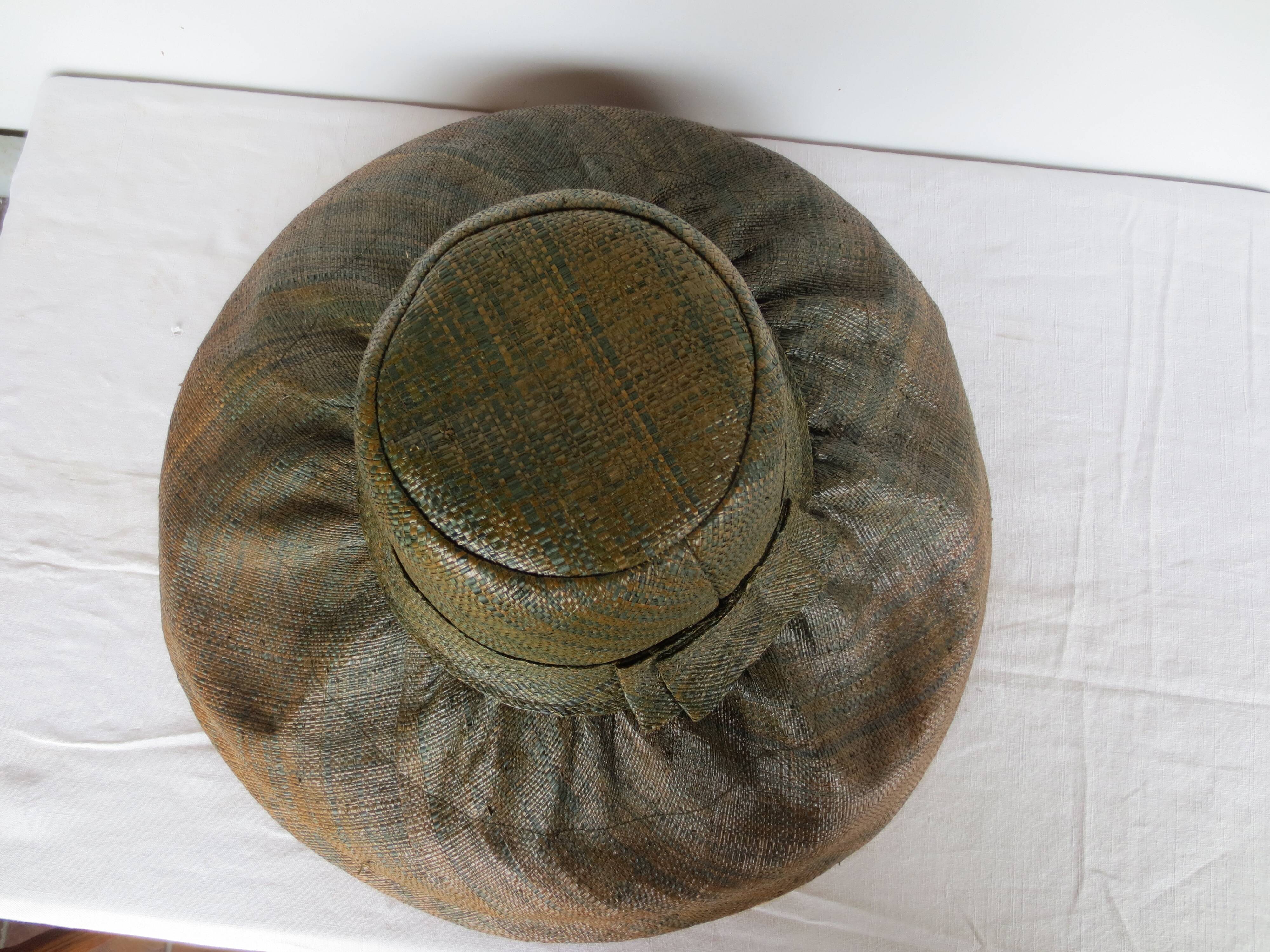 large Malagasy hat made of woven fibres