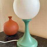 Vintage green opaline globe lamp