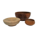 Three bowls solid wood turned patinated vintage