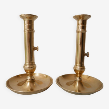 Set of 2 brass candle holders