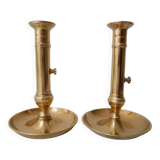 Set of 2 brass candle holders