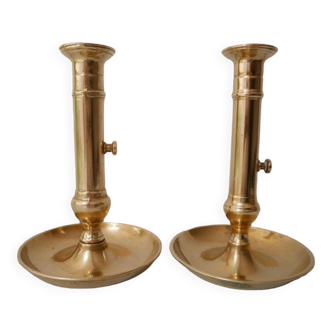 Set of 2 brass candle holders