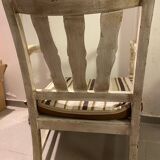 A pair of low armchairs
