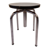 Tubular stool chrome adjustable seat in green formica