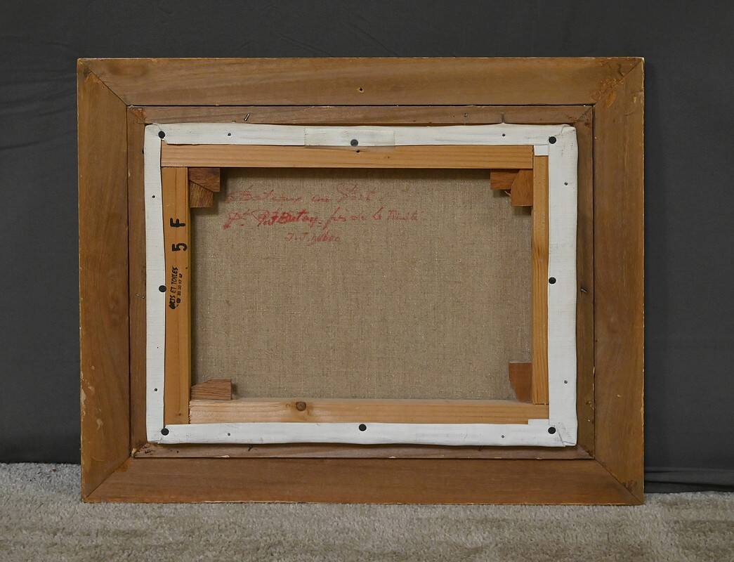 Painting “Petit Port Breton”, signed J.J Duboc – 1980