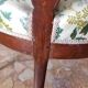 Pair armchairs Louis Philippe solid floral mahogany