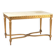 Golden carved wooden centre table with a white marble top.