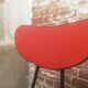 Lot of 6 red chairs in faux leather metal compass feet