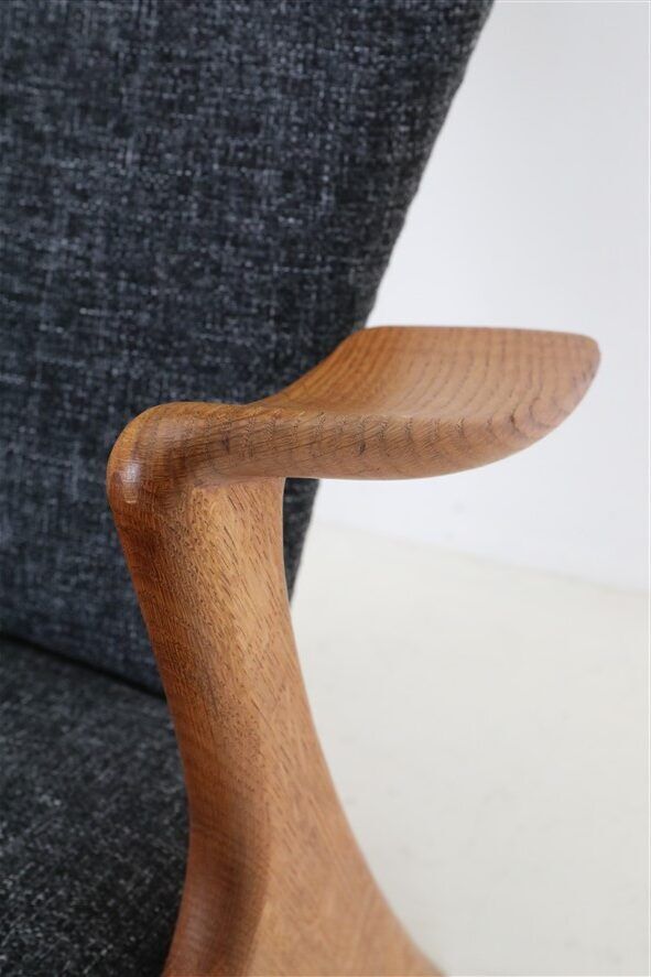 Fully restored Kurt Østervig / Rolschau Møbler “Wing Chair” armchair, mid-century Danish modern design, 1950s/1960s
