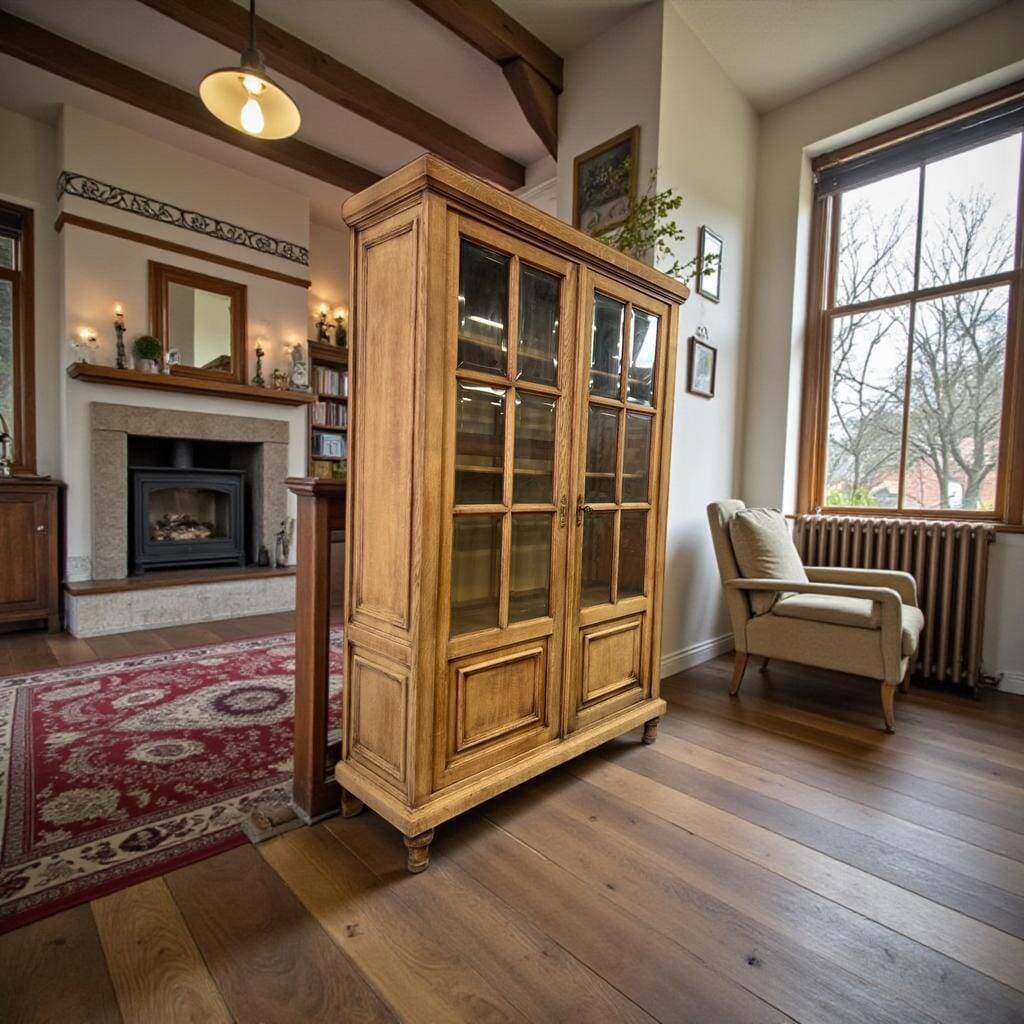 Vintage wooden display cabinet / bookshelf / shelf