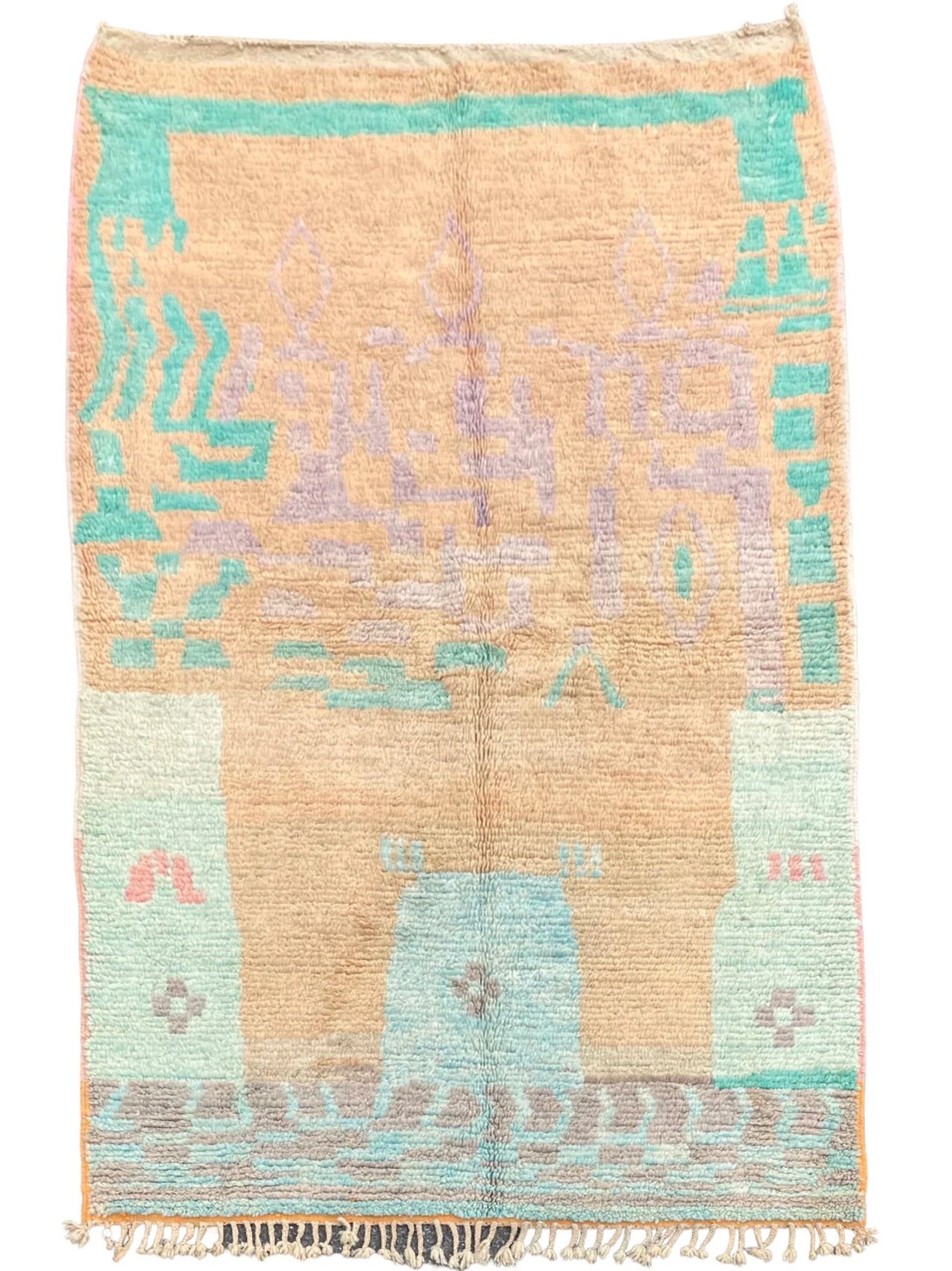 Large Moroccan Berber Boujad Authentic Wool Rug