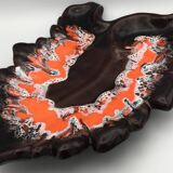Ceramic center dish from vallauris leaf shape 42 cm