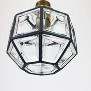 Iron and clear glass pendant by Limburg, Germany, 1960s