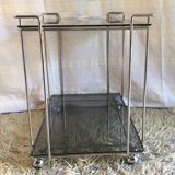 Serving table chrome metal and glass 70