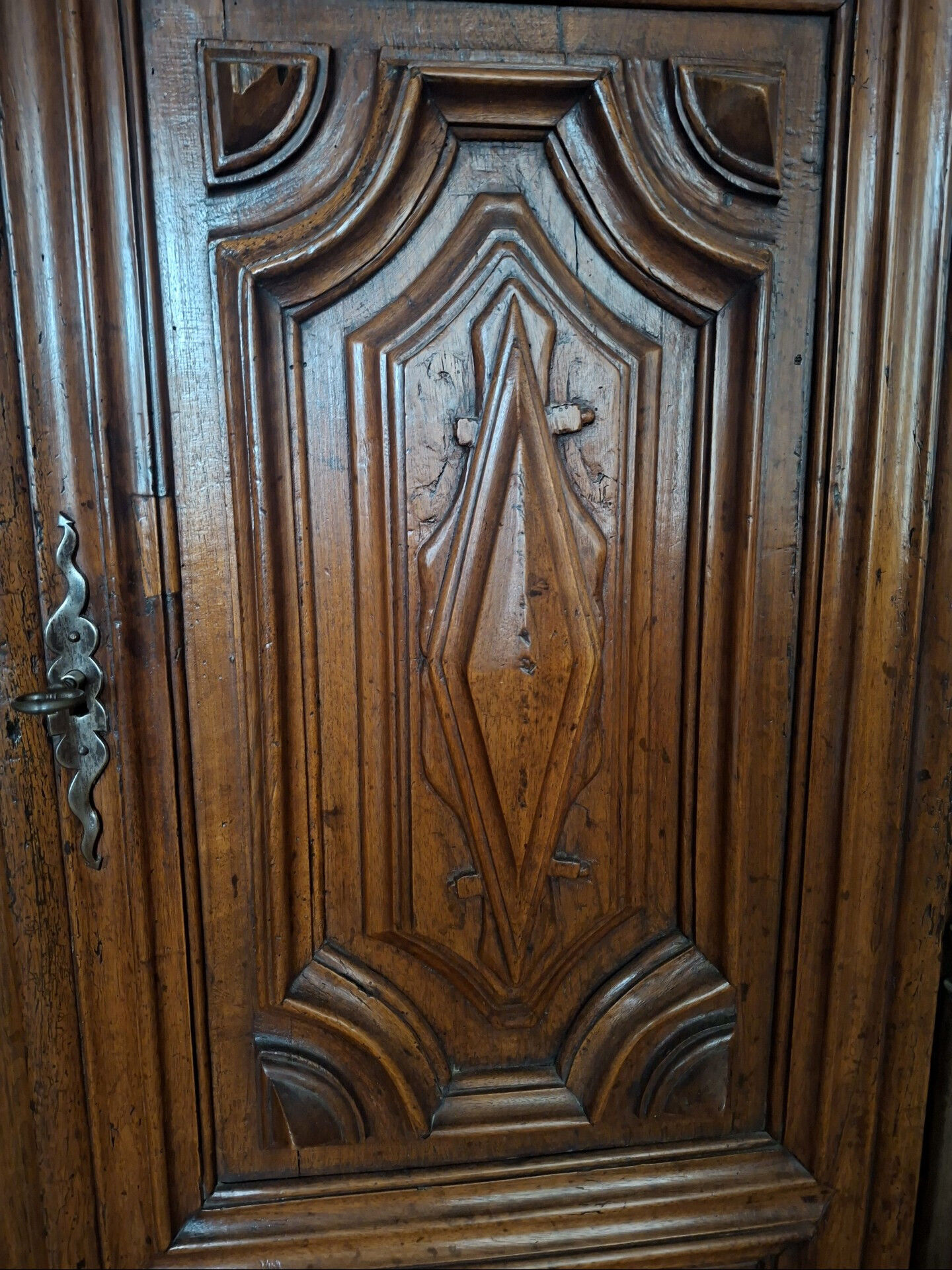 Louis XIII Walnut Carved and Moulded Wardrobe – 17th century