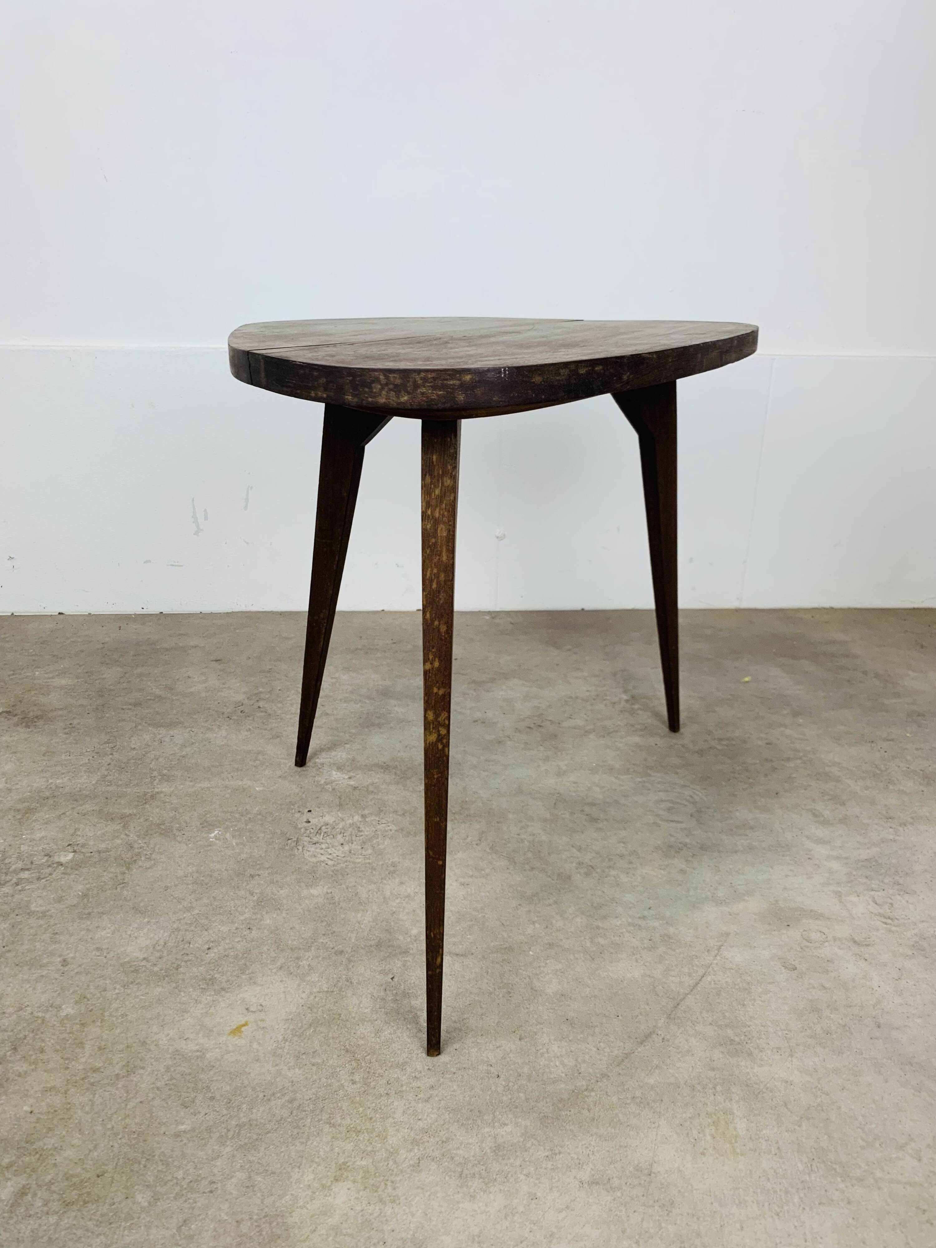 50s tripod coffee table with compass legs