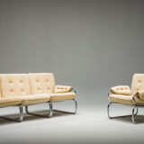 Three-Seater Borkum Sofa and Armchairs by Johan Bertil Häggström for Ikea, 1970s, Set of 2