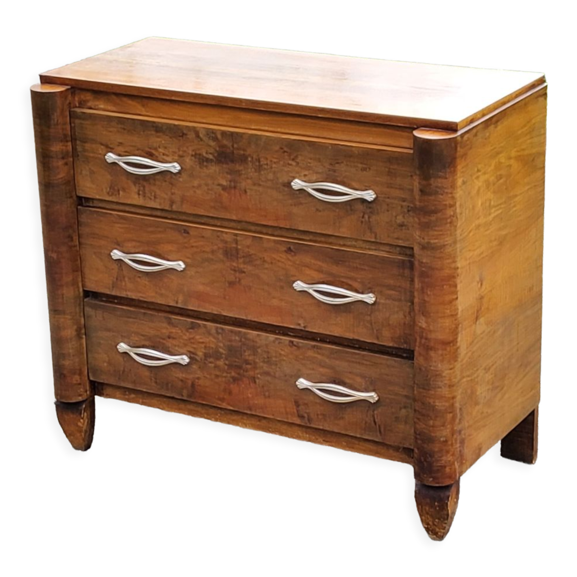 Art Deco chest of drawers from the 30s-40s in walnut 3 drawers