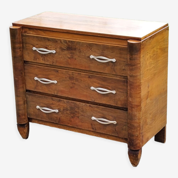 Commode art déco des années 30- 40 en noyer 3 tiroirs