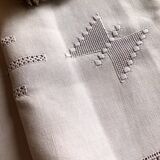 Antique sheet in pure linen tinted in mauve jacana
