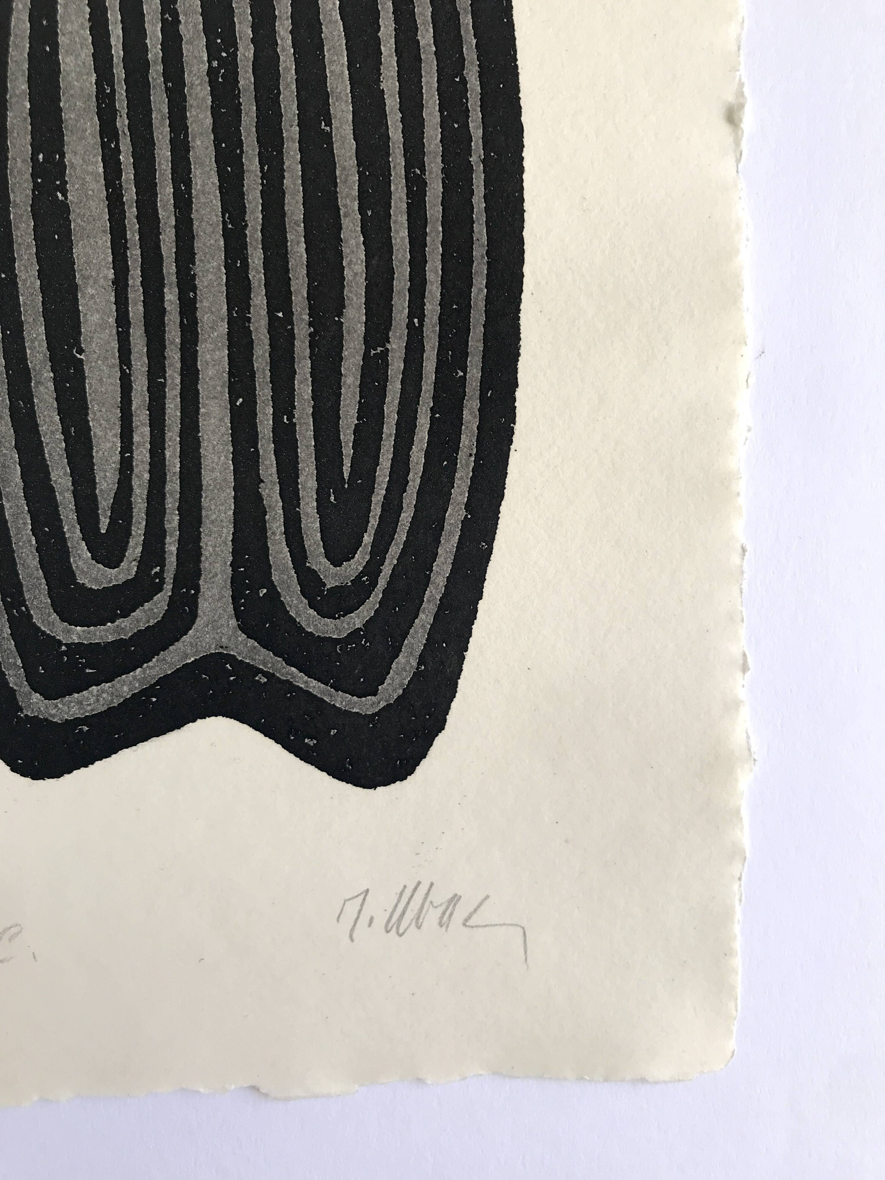 Raoul ubac, the uprooted grass 3, 1975. original etching signed in pencil.