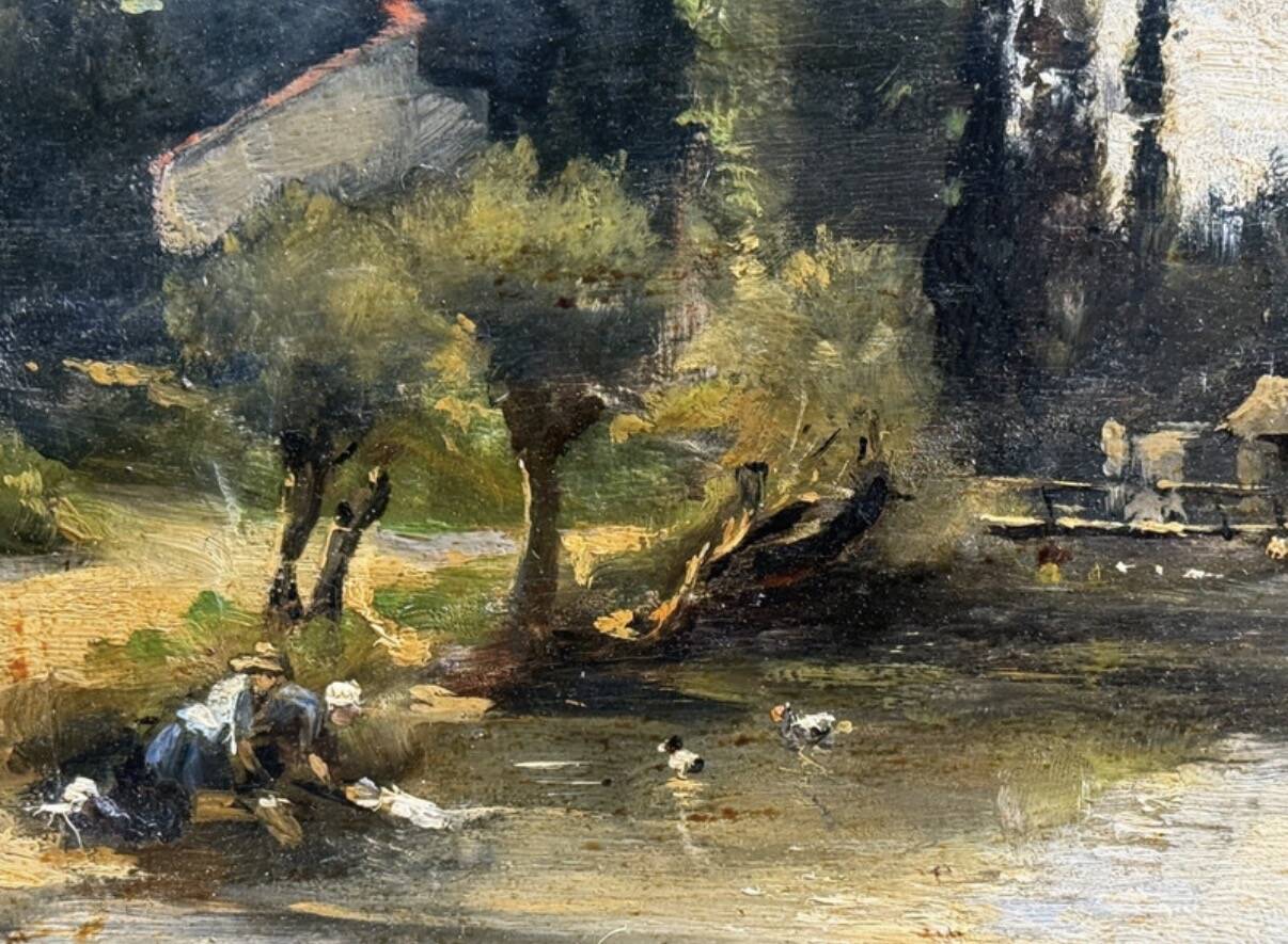 Paul Charles Chocarne (1855–1936)  Les Lavandières au bord de l’eau (a