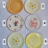 Vintage yellow orange and white dinner plates
