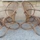 Paire de fauteuils oeufs en rotin vintage des années 60