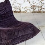 Chauffeuse 1 place Togo aubergine par Michel Ducaroy pour Ligne Roset