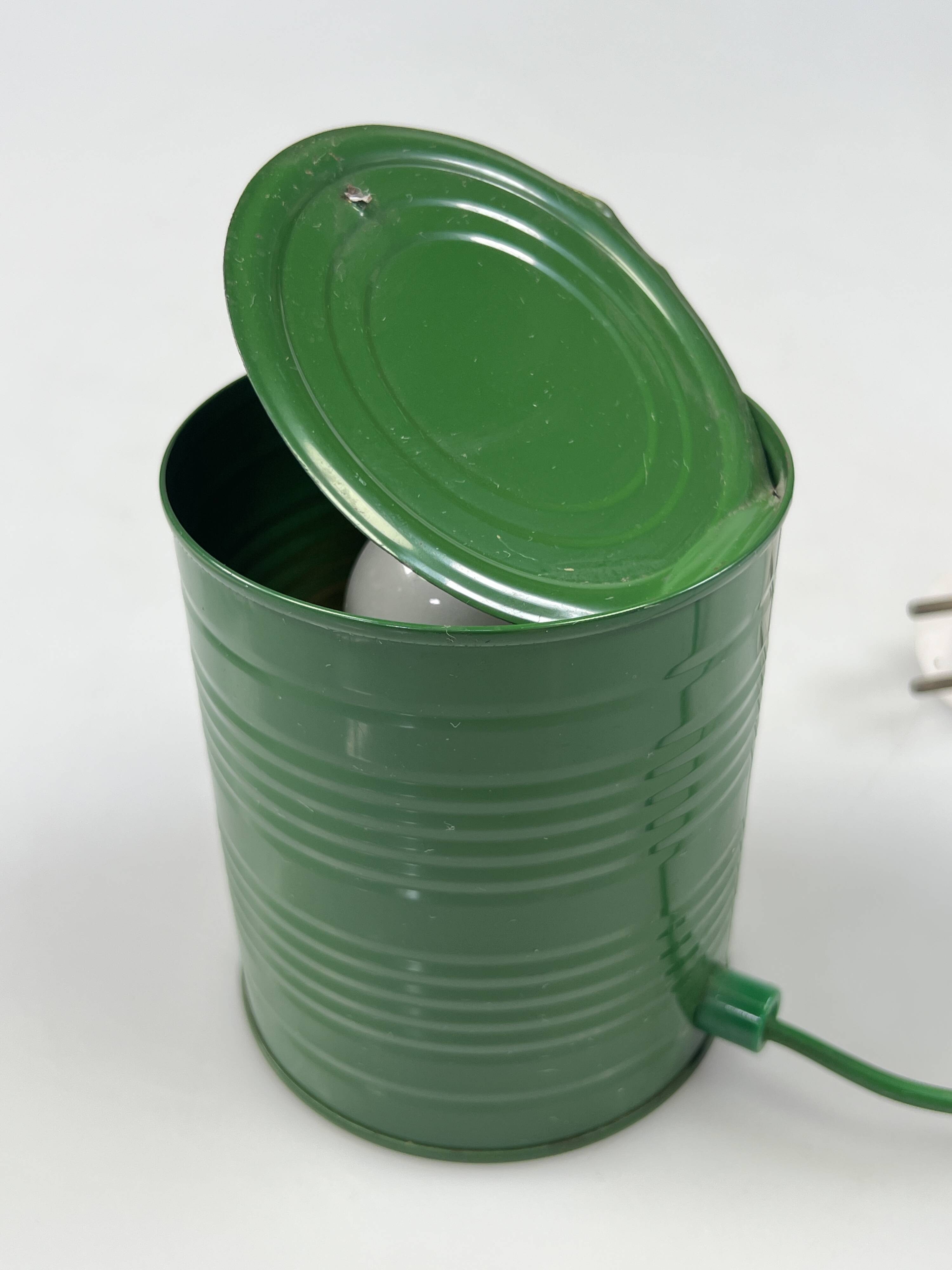 Vintage Green Tin Can Lamp, Ad Van Berlo, Vrieland Design, 1980s