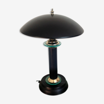 Lampe champignon noire et dorée