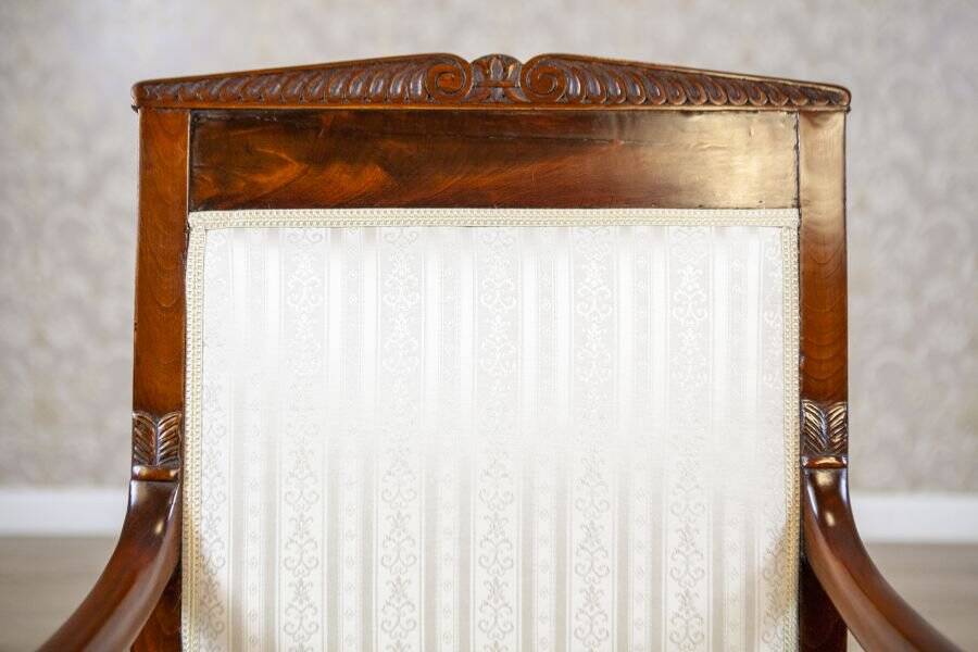 Antique Biedermeier Mahogany Armchair, 1890s