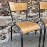 set of 4 industrial school chairs vintage school communities French School chairs Mullca