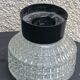 Globe to install or hang, glass, geometric patterns and bakelite base vintage black