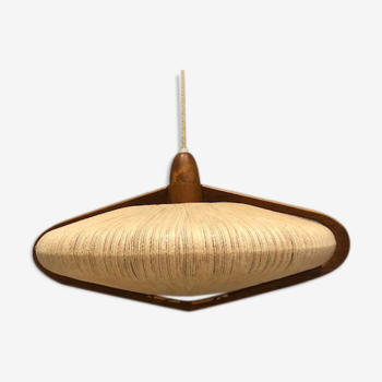 Lustre scandinave teck sisal monte et baisse