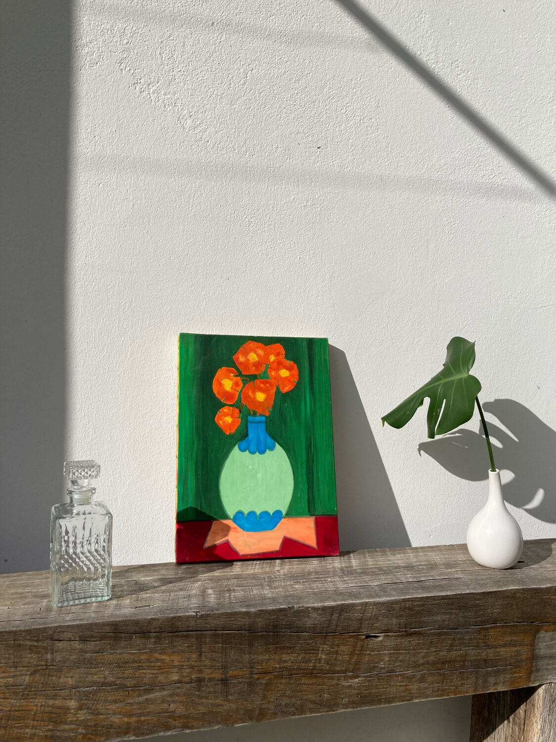 Bouquet de fleurs huile sur toile signée
