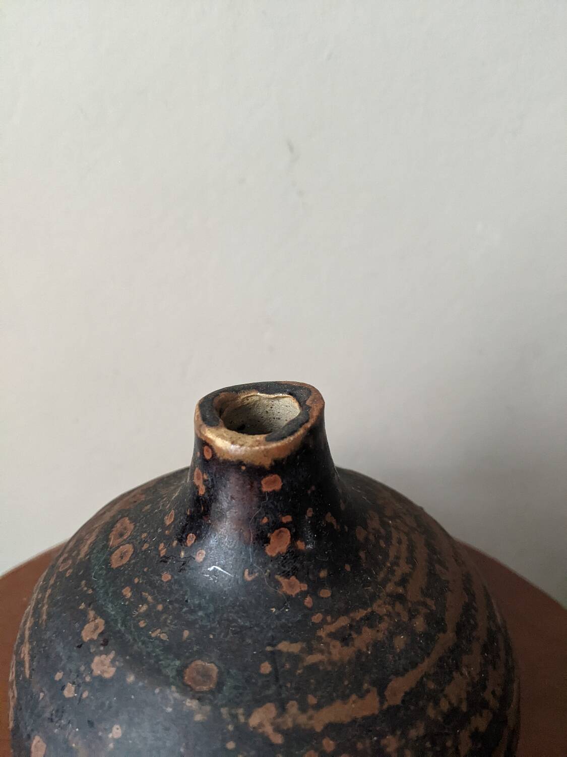Pyrite stone soliflore handmade pottery country decoration