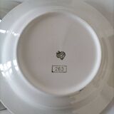 Set of 4 vintage navy blue soup plates