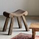 Four-legged stool in antique teak from Indonesia H 50 L 52
