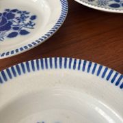 Set of 6 deep plates Luneville model Évian – floral decoration