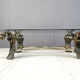 Vintage brass flower coffee table, 1970s