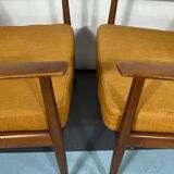 Mid-century modern pair of Walter Knoll armchairs model 550 from 50s