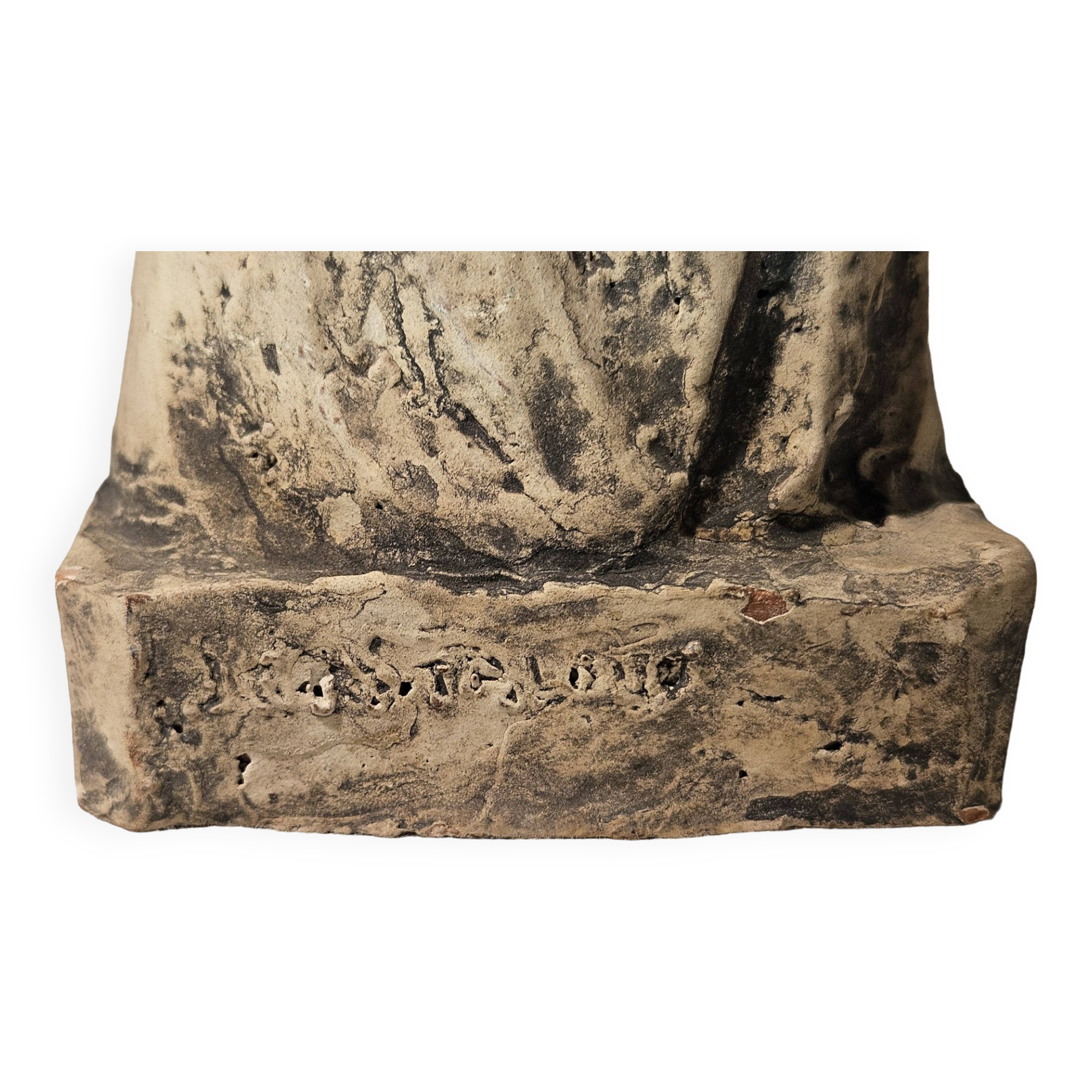 Painted terracotta holy virgin statue