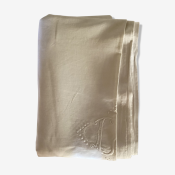 Drap à bandeau avec monogramme