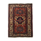 Antique Persian Carpet Handwoven Tribal Deep Red Wool Area Rug- 140x190cm