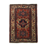 Antique Persian Carpet Handwoven Tribal Deep Red Wool Area Rug- 140x190cm