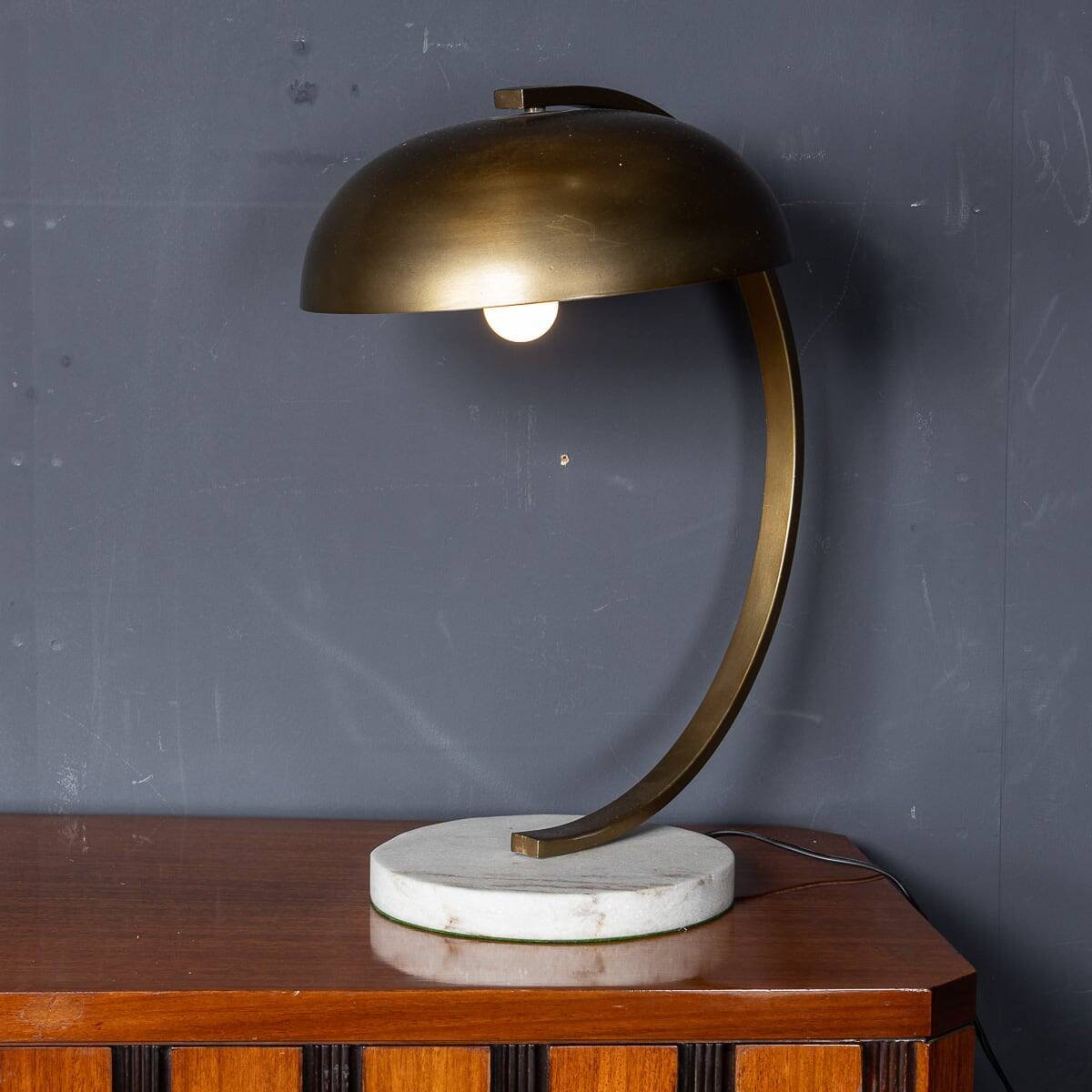 Vintage 20thc brass christian dell style table lamp c.1970
