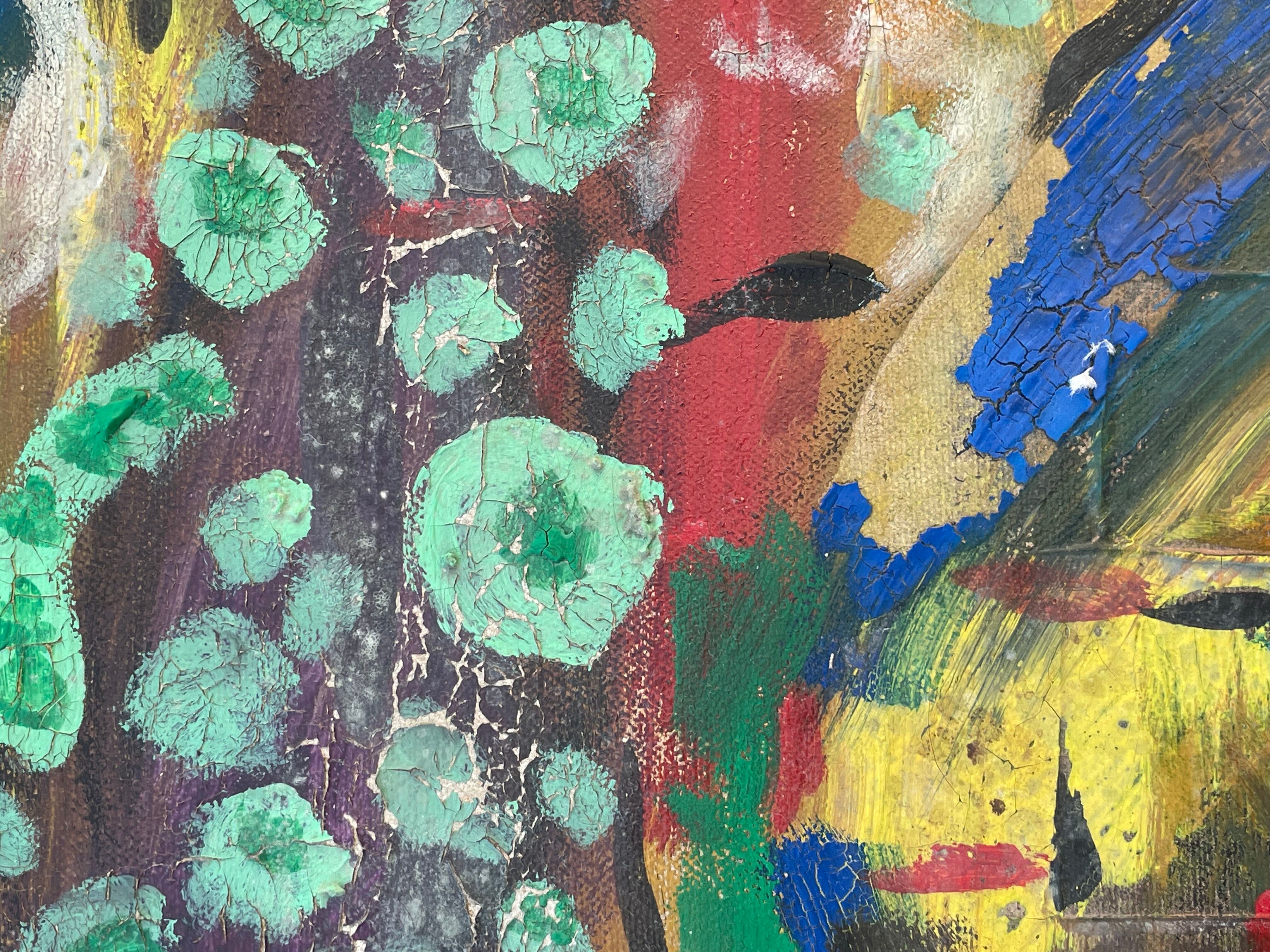 Tableau peinture composition abstraite moderne XXe