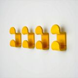 Vintage 1970s Gedy Coat Hooks in Yellow Plastic by Ambrogio Rossari