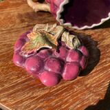 Vintage grape majolica teapot